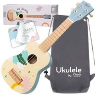 UKULELE VEĽKÁ DREVENÁ GUITARA 4-STRUNOVÁ 53 CM PASTEL XL CLASSIC WORLD