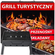 TURISTICKÝ PRENOSNÝ GRIL NA UHLIE, SKLADACÍ, KEMPINGOVÝ BBQ, KUFR, GRIL