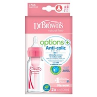 Dr Brown's Options Slim Bottle 120 ml x 2 RUŽOVÉ