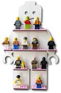 Polička na Lego figúrky, pojme 20 ružových figúrok