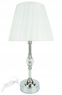 BIELE KRYŠTÁLOVÉ GLAMOUR STRIEBORNÁ NOČNÁ LAMPA 39cm MSK61-1