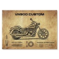 Kawasaki VN 900 Custom Gift L Metal Poster