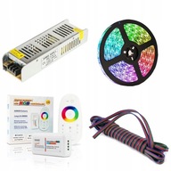 Sada 5m RGB LED pásika 5050 NAPÁJACÍ ZDROJ + OVLÁDAČ