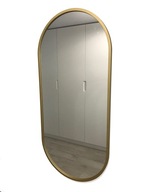 Oválne zlaté podkrovné zrkadlo 40x105cm