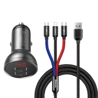 Baseus 24W autonabíjačka + 3v1 USB kábel