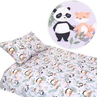 POSTEĽNE 120x180+50x80 detská kvalitná panda a líška