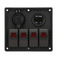 Rocker Switch Panel 4 Gang 5 Pin with