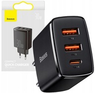 BASEUS 2xUSB nástenná nabíjačka USB-C PD3.0 3A 30W