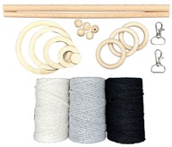 Macrame Set bavlnená šnúra 180m Príslušenstvo