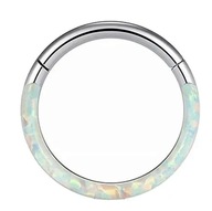 Ozdobná segmentová náušnica septum Opal Opalite 8mm