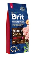 BRIT Premium By Nature Adult L suché krmivo pre psov s kuracím mäsom 15 kg