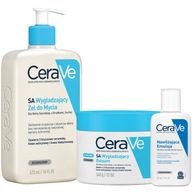 CeraVe Smoothing Set SA čistiaci gél 473 ml, balzam na drsnú pokožku 340 g