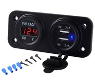 NABÍJAČKA VOLTMETER 2x USB 2A PANEL DO AUTA