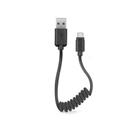 SBS USB kábel typu C 0,5m špirálový Čierny