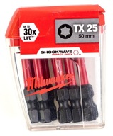 10x Milwaukee Shockwave TX25 Bits 50 mm TORX IMPACT