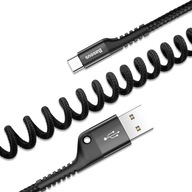 BASEUS SILNÝ ŠPIRÁLOVÝ KÁBEL PRUŽINA USB USB-C TYP-C Opletený kábel 2A 1M