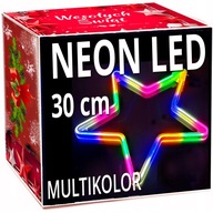 NEON STAR LED 30 cm OBOJSTRANNÉ okno Osvetlenie vianočného stromčeka trvalé svetlo