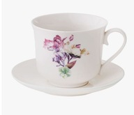 Porcelánový pohár. s podšálkou 450ml GARDEN chrpa