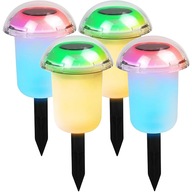 4x SOLAR LED GARDEN GARDEN lampa RGB Mushroom