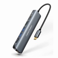 HUB ADAPTÉR USB-C HDMI 4K 60Hz USB 3.0 RJ45 SD/TF