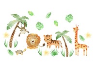 Samolepky na stenu JUNGLE ANIMALS SET XXL