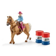 SCHLEICH 41417 COWGIRL IN A BARREL RACE figúrka kôň PREMIUM