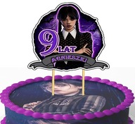 Narodeninový CAKE TOPPER so stredou ADDAMS +Meno