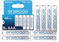 8 x batérie. PANASONIC ENELOOP AAA R3 800MAH 2100CYKLI