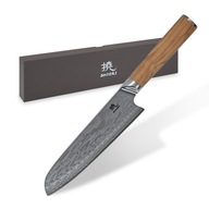 Kuchársky nôž Shiori Oribu Santoku z damaškovej ocele 18 cm