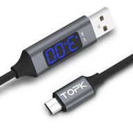 TELEFÓNNY KÁBEL S METROM 1m. 2.4A. Micro-USB