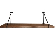 BAR-90 loft závesná polica, čierna, dubová doska, 90 CM