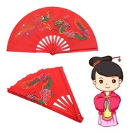 BAMBUS BONE KUNG FU FAN TAI CHI FAN RED