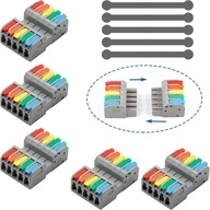 RÝCHLY KONEKTOR, PRIESTOROVÝ KÁBLOVÝ KONEKTOR, 5P (5* 1P+1P) do 4 mm², farebný