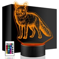 LED NOČNÁ LAMPA LÍŠKA ZVIERATKA LÍŠKA 3D + darček na DIAĽKOVÉ OVLÁDANIE soška NARODENINY