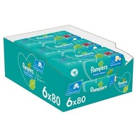 PAMPERS FRESH CLEAN vlhčené obrúsky 6 x 80 kusov