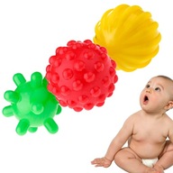 TULLO Loptičky, senzorické loptičky pre bábätká, 3 ks, tvary