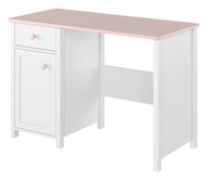 Písací stôl so zásuvkou LUNA 1D1S Biela + Ružová LENART