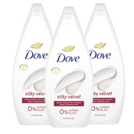 Dove Silky Velvet sprchový gél 3 x 720 ml