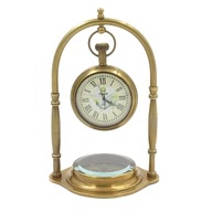 Námorné mosadzné hodiny v retro štýle s kompasom