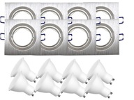 Sada halogénových stropných svietidiel 8x + 3,5W žiarovky