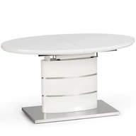 Oválny biely rozťahovací stôl do obývačky Glamour ARI