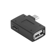 Uhlový adaptér OTG HOST Micro USB, napájanie VĽAVO