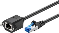 RJ45 LAN kábel CAT 6A S/FTP predlžovací kábel, čierny, 2 m