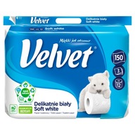 VELVET Jemne biely toaletný papier, 12 roliek