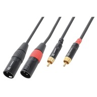 Signálny kábel 2x XLR (m) - 2x RCA (m) 3m