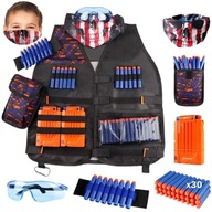 NERF KIT TAKTICKÁ VESTA OKULIARE BANDAM 30x ŠÍPKY PÁS