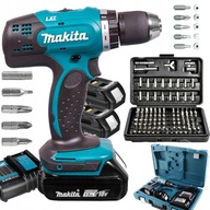 MAKITA AKU Skrutkovač 18V 2xBAKU BIT SET 100 ELEMENTOV