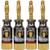 NAKAMICHI Banana Speaker Plug so zásuvkou Bi Amp Bi Wire 4ks