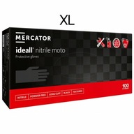 MERCATOR MOTO LONG BLACK XL nitrilové rukavice - Čierne