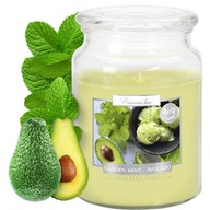 VEĽKÁ vonná sviečka v skle s viečkom Mint Avocado 100H Candle